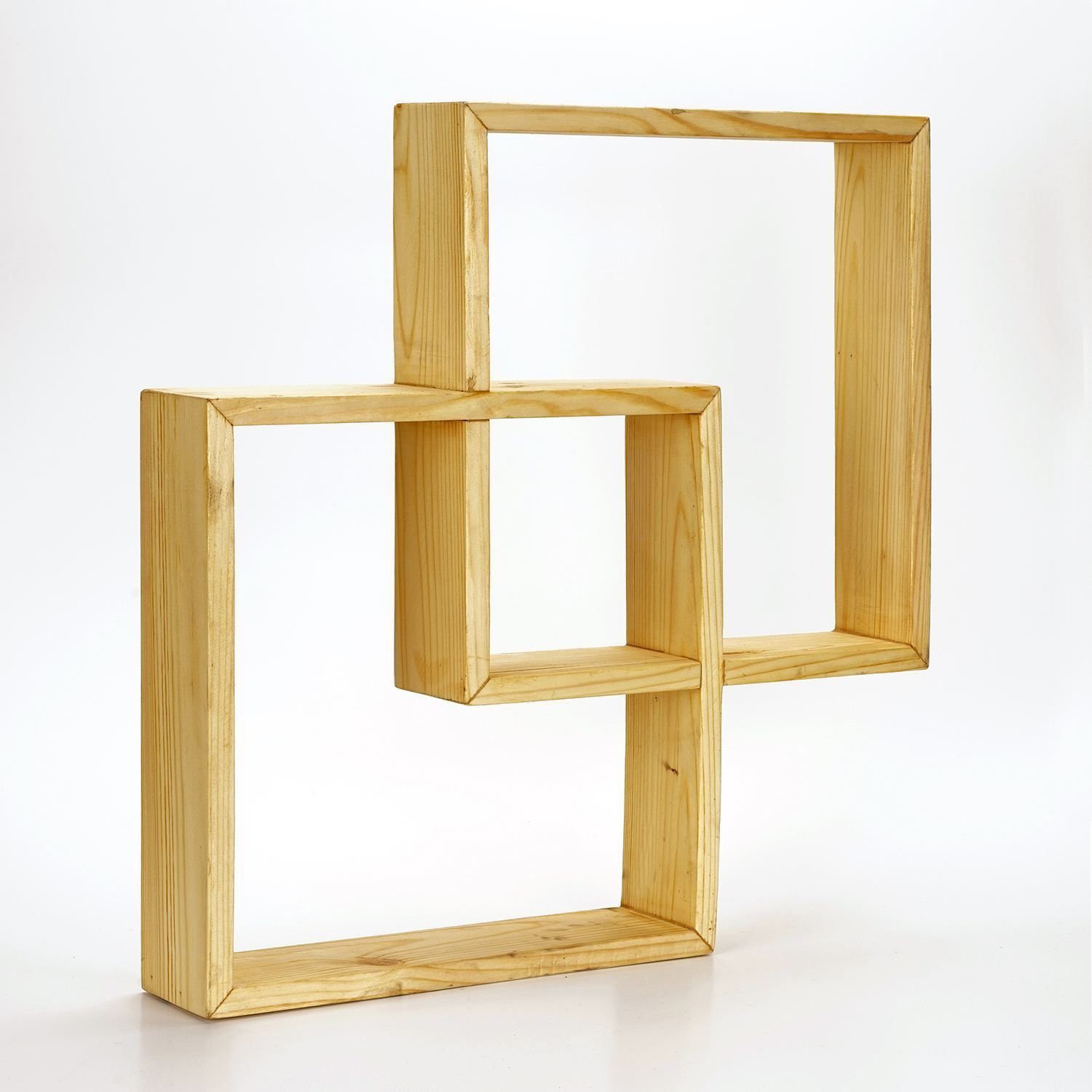 Dekorativ vegghylle i tre Wallxpert Erno (51 x 51 x 9 cm) Tre - tre