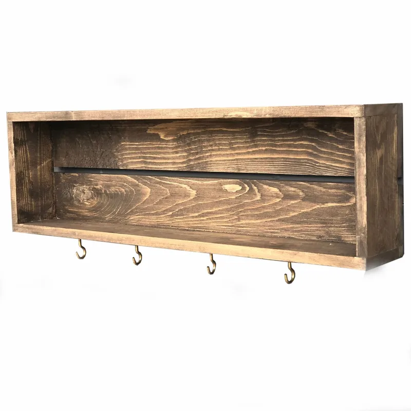 Dekorativ vegghylle i tre Wallxpert Erno (70 x 21 x 10 cm) Tre, tre
