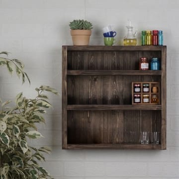 Dekorativ vegghylle i tre Wallxpert Rafello (42 x 42 x 9 cm) Tre - Tre (naturlig trefinish) - Hus & oppussing - Bygg - Gulv, vegg & tak - Gulv & veggkledning - Veggplater