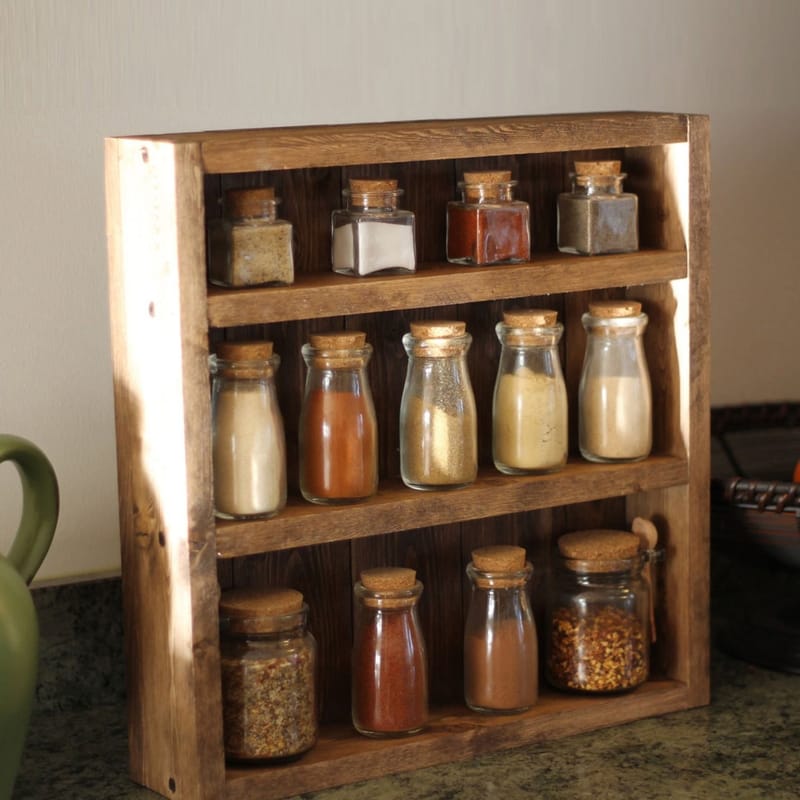 Dekorativ vegghylle i tre Wallxpert Rafello (42 x 42 x 9 cm) Tre - Tre (naturlig trefinish) - Hus & oppussing - Bygg - Gulv, vegg & tak - Gulv & veggkledning - Veggplater