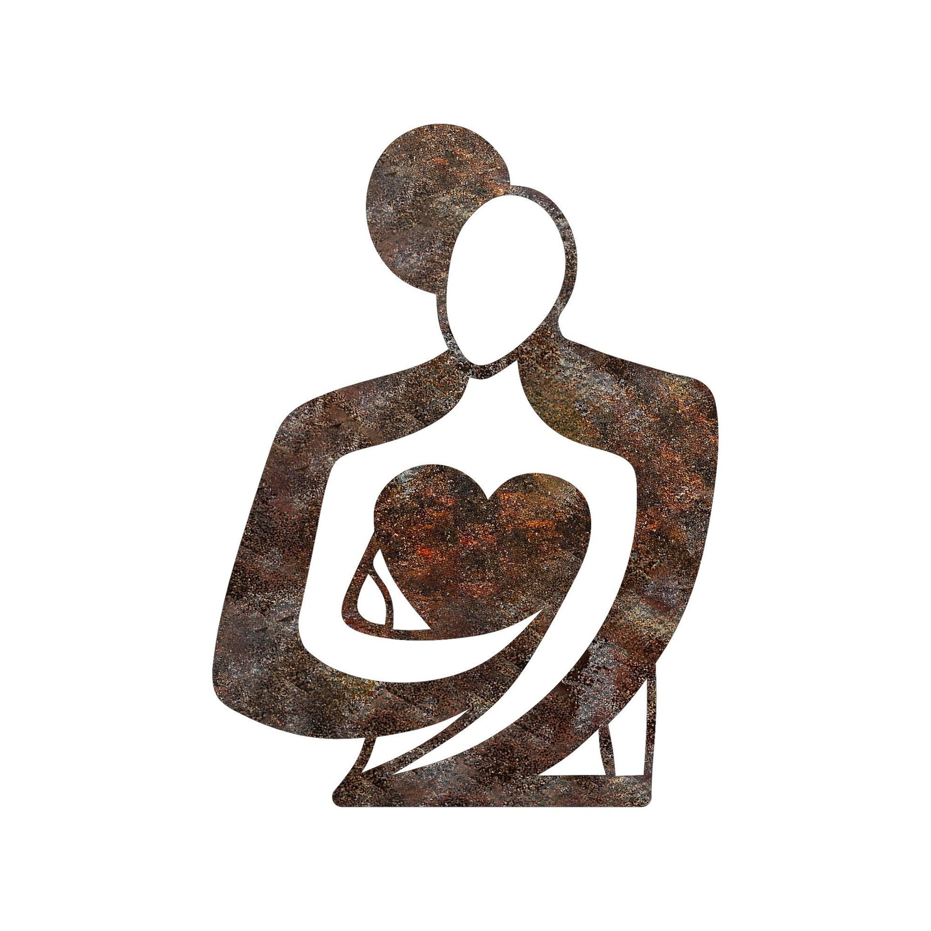 Dekorativt metallveggtilbehør Wallxpert Rusty Hug (70 x 52 cm) -
