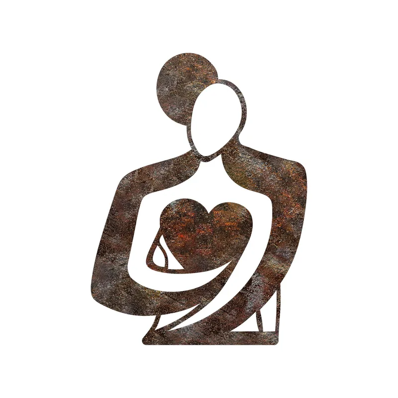 Dekorativt metallveggtilbehør Wallxpert Rusty Hug (70 x 52 cm), undefined