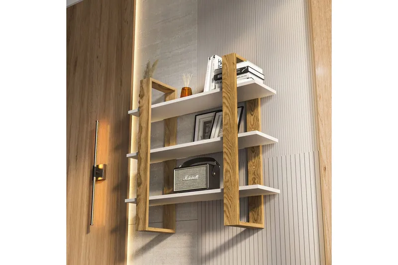 Draven Veggbrett 90x90 cm - Eik/Hvit - Hus & oppussing - Bygg - Gulv, vegg & tak - Gulv & veggkledning - Veggplater