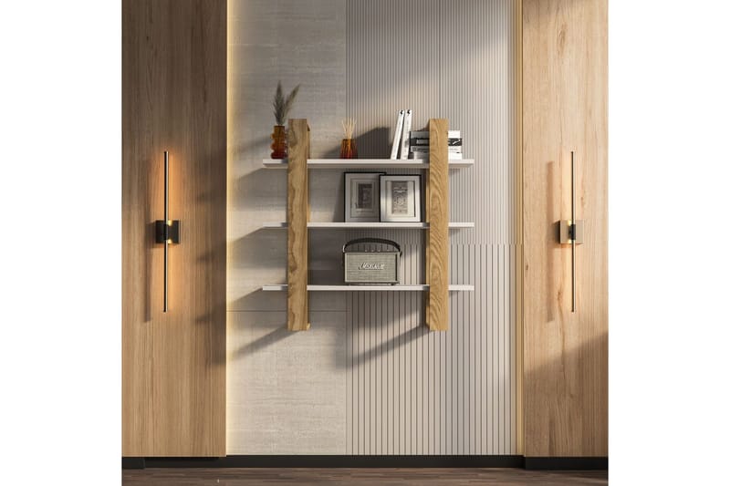 Draven Veggbrett 90x90 cm - Eik/Hvit - Hus & oppussing - Bygg - Gulv, vegg & tak - Gulv & veggkledning - Veggplater