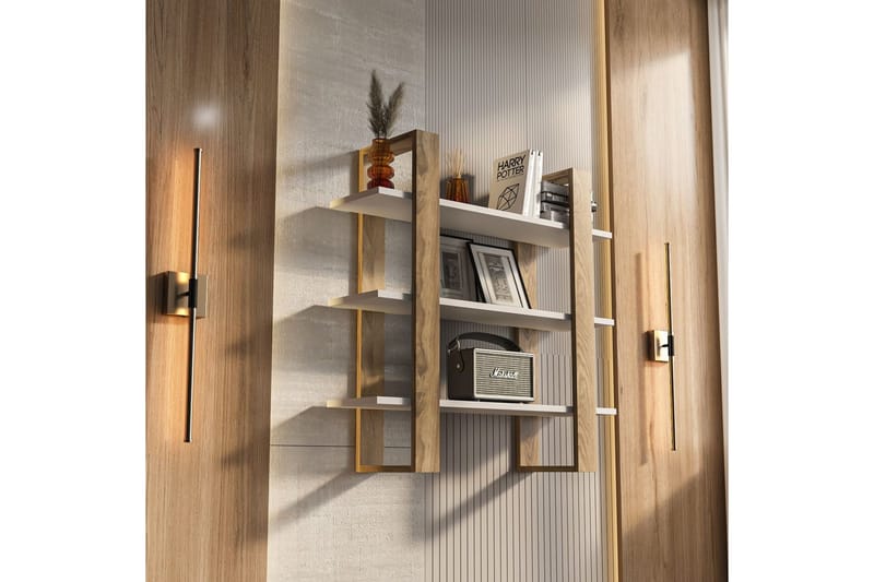 Draven Veggbrett 90x90 cm - Eik/Hvit - Hus & oppussing - Bygg - Gulv, vegg & tak - Gulv & veggkledning - Veggplater