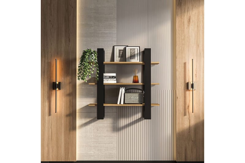 Draven Veggbrett 90x90 cm - Sort/Eik - Hus & oppussing - Bygg - Gulv, vegg & tak - Gulv & veggkledning - Veggplater