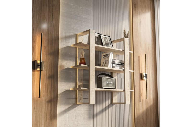 Draven Veggbrett 90x90 cm - Travertin - Oppbevaring - Hyller - Vegghylle