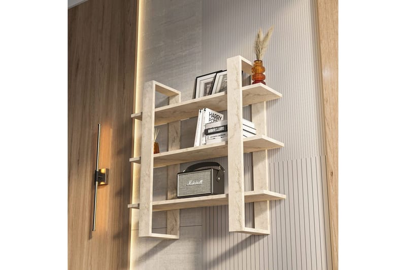 Draven Veggbrett 90x90 cm - Travertin - Oppbevaring - Hyller - Vegghylle