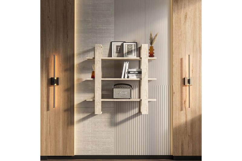 Draven Veggbrett 90x90 cm - Travertin - Oppbevaring - Hyller - Vegghylle