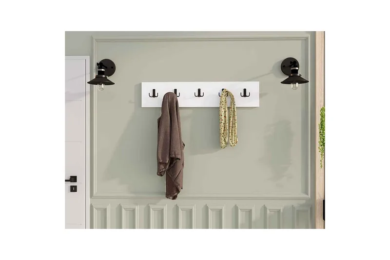 Kresto Veggbrett 80x80 cm - Hvit - Oppbevaring - Klesoppbevaring - Stumtjener - Knagger