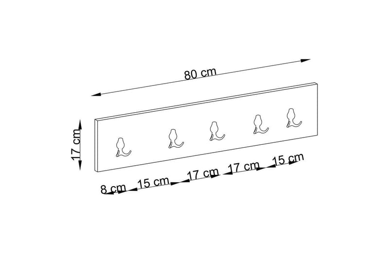 Kresto Veggbrett 80x80 cm - Valnøtt - Oppbevaring - Klesoppbevaring - Stumtjener - Knagger