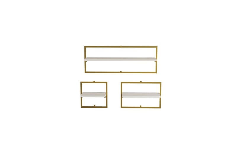 Muroran Veggbrett 80x80 cm - Hvit/Gull - Oppbevaring - Hyller - Vegghylle