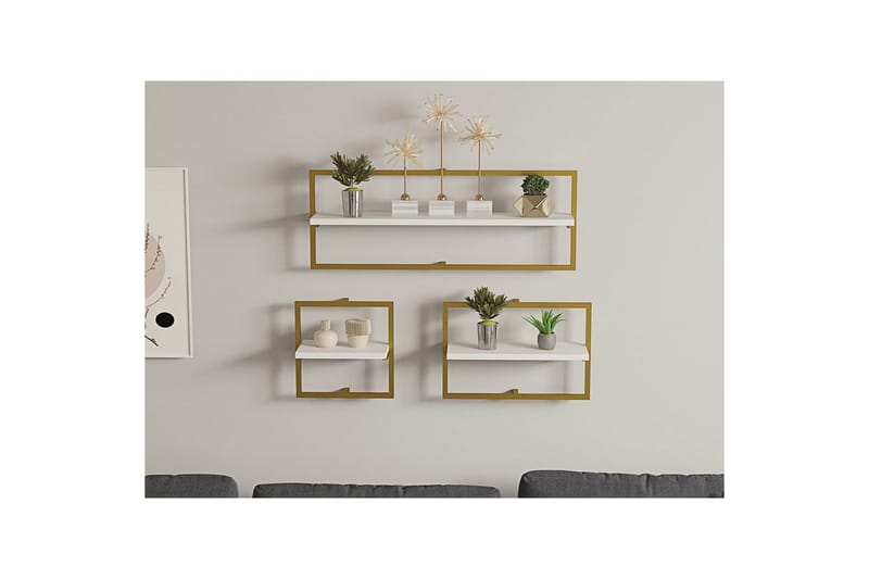 Muroran Veggbrett 80x80 cm - Hvit/Gull - Hus & oppussing - Bygg - Gulv, vegg & tak - Gulv & veggkledning - Veggplater