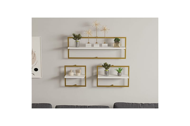 Muroran Veggbrett 80x80 cm - Hvit/Gull - Hus & oppussing - Bygg - Gulv, vegg & tak - Gulv & veggkledning - Veggplater