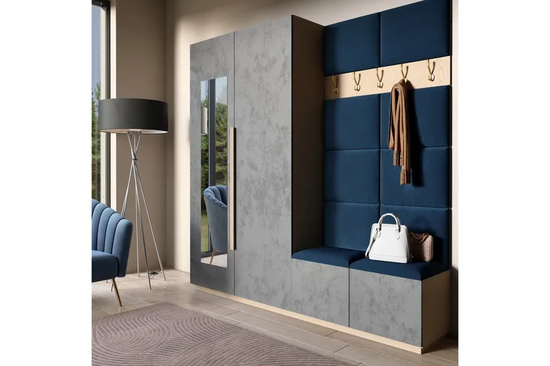 Quadratta Veggpanel 100x200 cm, Blå