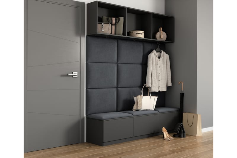 Quadratta Veggpanel 180x160 cm - Mørk grå - Hus & oppussing - Bygg - Gulv, vegg & tak - Gulv & veggkledning - Veggplater