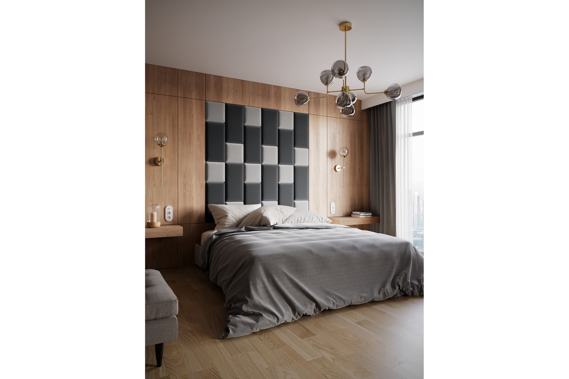 Quadratta Veggpanel 180x180 cm - Lys grå - Hus & oppussing - Bygg - Gulv, vegg & tak - Gulv & veggkledning - Veggplater