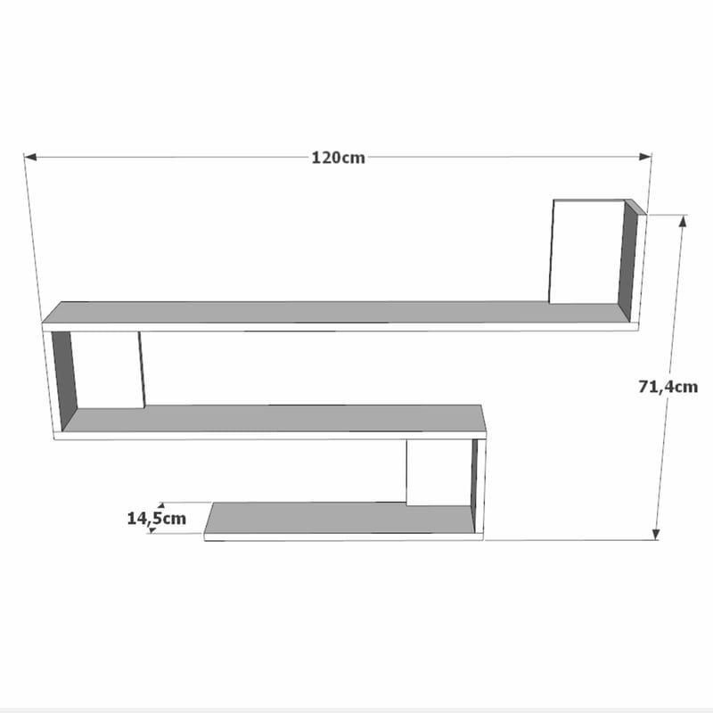 Vegghylle Skye Decor Nova Shelf (120 x 71,4 x 14,5 cm) Atlantisk furu - Atlantic Pine - Hus & oppussing - Bygg - Gulv, vegg & tak - Gulv & veggkledning - Veggplater