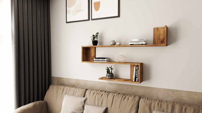 Vegghylle Skye Decor Nova Shelf (120 x 71,4 x 14,5 cm) Atlantisk furu - Atlantic Pine - Hus & oppussing - Bygg - Gulv, vegg & tak - Gulv & veggkledning - Veggplater