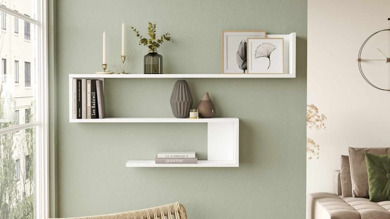 Vegghylle Skye Decor Nova Shelf (120 x 71,4 x 14,5 cm) Hvit - Hvit - Hus & oppussing - Bygg - Gulv, vegg & tak - Gulv & veggkledning - Veggplater