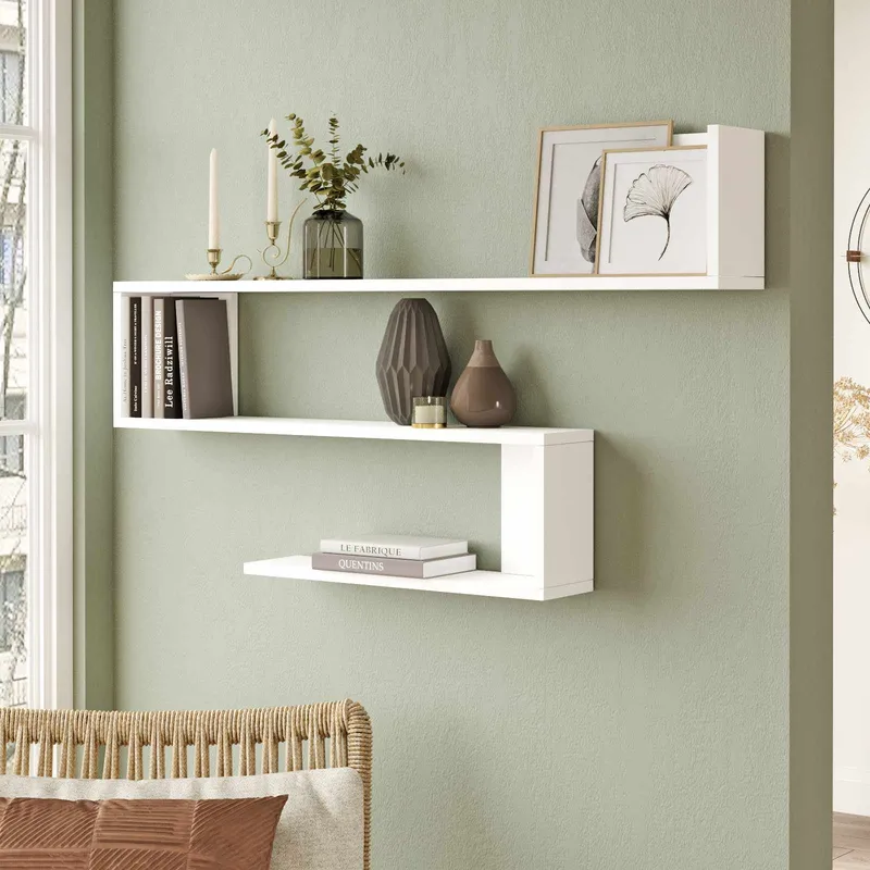 Vegghylle Skye Decor Nova Shelf (120 x 71,4 x 14,5 cm) Hvit - Hvit - Hus & oppussing - Bygg - Gulv, vegg & tak - Gulv & veggkledning - Veggplater