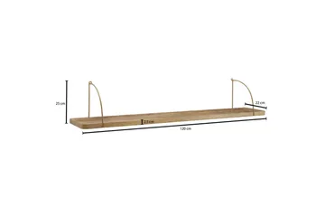 Vegghylle Wohnling massivt tre, metall hylle for oppheng, industriell loftstil 120 cm - 120 cm - Oppbevaring - Hyller - Vegghylle