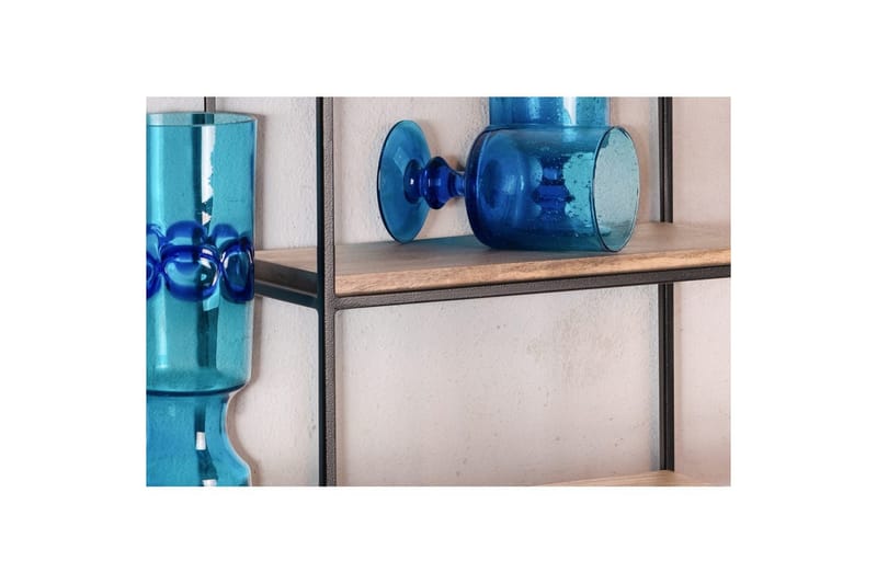 Vegghylle Wohnling Massivt tremetallramme, veggmontert, industriell - Oppbevaring - Hyller - Vegghylle