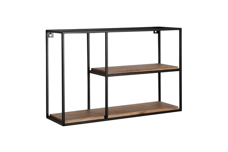 Vegghylle Wohnling Massivt tremetallramme, veggmontert, industriell - Oppbevaring - Hyller - Vegghylle