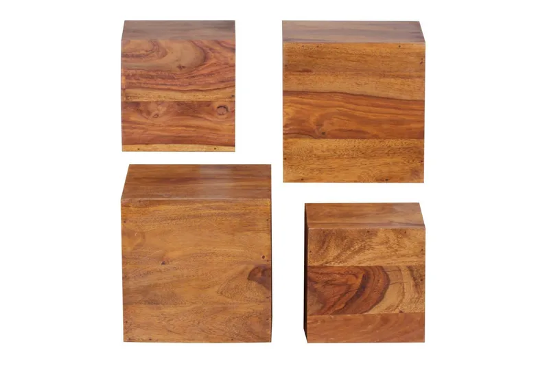 Vegghylle Wohnling Sett med 4 vegghylle i heltre kubeoptikk, veggmontert, moderne, undefined