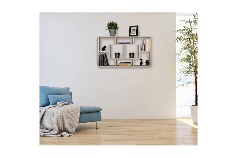 Vegghylle Wohnling PAOLA melaminbelagt MDF, oppbevaringshylle, veggmontert, moderne stil Sonoma - Sonoma - Oppbevaring - Hyller - Vegghylle