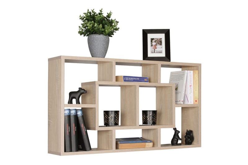 Vegghylle Wohnling PAOLA melaminbelagt MDF, oppbevaringshylle, veggmontert, moderne stil Sonoma - Sonoma - Hus & oppussing - Bygg - Gulv, vegg & tak - Gulv & veggkledning - Veggplater