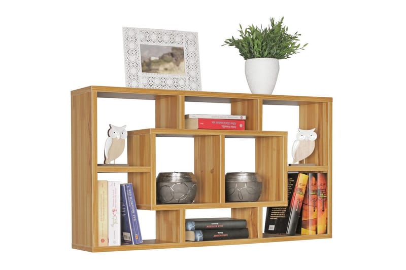 Vegghylle Wohnling PAOLA melaminbelagt MDF, oppbevaringshylle, veggmontert, moderne stil Bøk - Bøk - Hus & oppussing - Bygg - Gulv, vegg & tak - Gulv & veggkledning - Veggplater