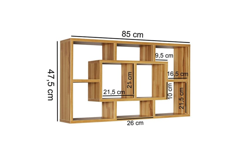 Vegghylle Wohnling PAOLA melaminbelagt MDF, oppbevaringshylle, veggmontert, moderne stil Bøk - Bøk - Oppbevaring - Hyller - Vegghylle