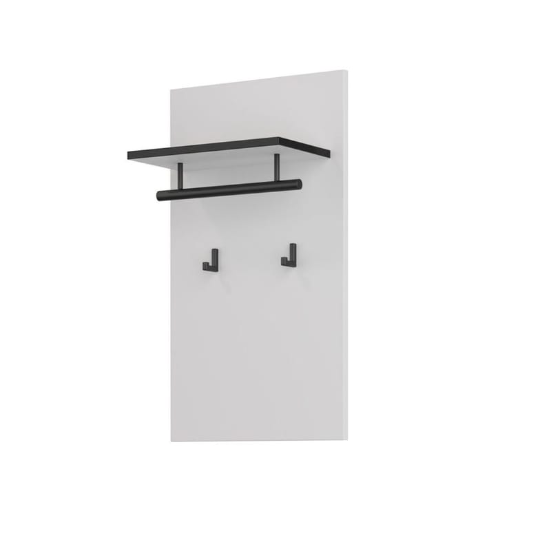 Veggpanel Kryss med kroker, Hvit