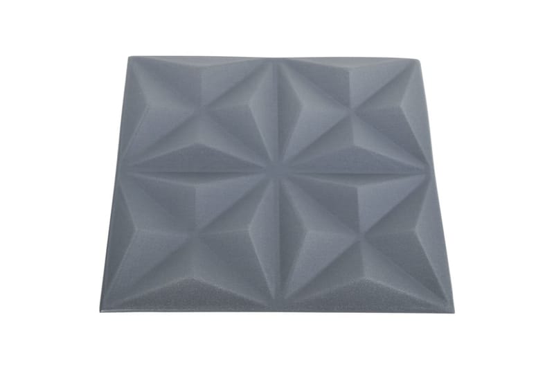 3D-veggpaneler 12 stk 50x50 cm origami grå 3 m² - Grå - Hus & oppussing - Bygg - Gulv, vegg & tak - Gulv & veggkledning - Veggpanel & panelplate