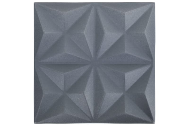 3D-veggpaneler 12 stk 50x50 cm origami grå 3 m² - Grå - Veggpanel & panelplate - Innvendig panel