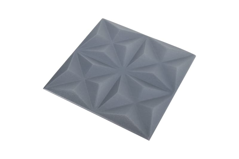 3D-veggpaneler 48 stk 50x50 cm origami grå 12 m² - Grå - Hus & oppussing - Bygg - Gulv, vegg & tak - Gulv & veggkledning - Veggpanel & panelplate
