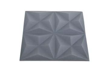 3D-veggpaneler 48 stk 50x50 cm origami grå 12 m² - Grå - Hus & oppussing - Bygg - Gulv, vegg & tak - Gulv & veggkledning - Veggpanel & panelplate