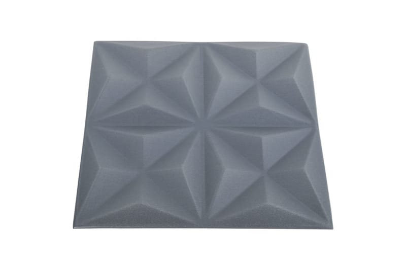 3D-veggpaneler 48 stk 50x50 cm origami grå 12 m² - Grå - Veggpanel & panelplate - Innvendig panel