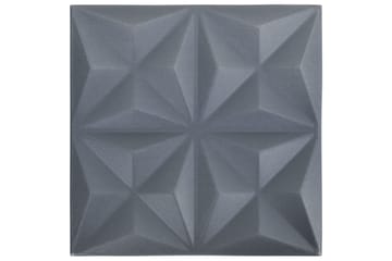 3D-veggpaneler 48 stk 50x50 cm origami grå 12 m² - Grå - Hus & oppussing - Bygg - Gulv, vegg & tak - Gulv & veggkledning - Veggpanel & panelplate