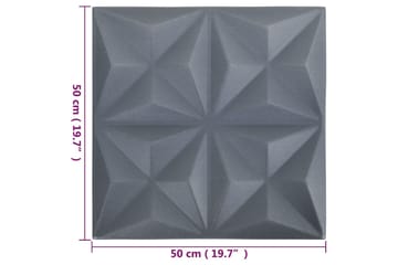 3D-veggpaneler 48 stk 50x50 cm origami grå 12 m² - Grå - Hus & oppussing - Bygg - Gulv, vegg & tak - Gulv & veggkledning - Veggpanel & panelplate