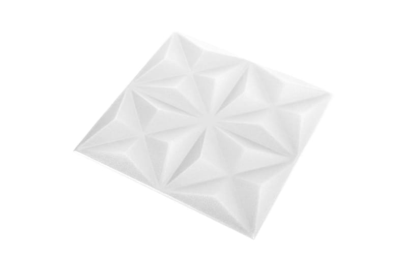 3D-veggpaneler 48 stk 50x50 cm origami hvit 12 m² - Hvit - Hus & oppussing - Bygg - Gulv, vegg & tak - Gulv & veggkledning - Veggpanel & panelplate