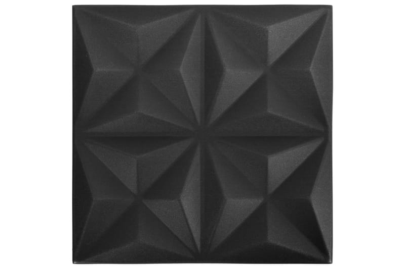 3D-veggpaneler 48 stk 50x50 cm origami svart 12 m² - Svart - Hus & oppussing - Bygg - Gulv, vegg & tak - Gulv & veggkledning - Veggpanel & panelplate
