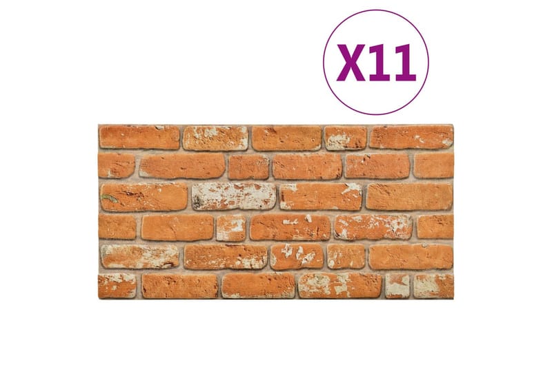 3D veggpaneler med lysebrunt mursteindesign 11 stk EPS - Brun - Hus & oppussing - Bygg - Gulv, vegg & tak - Gulv & veggkledning - Veggpanel & panelplate