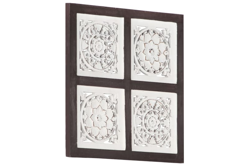 Håndskåret veggpanel MDF 40x40x1,5 cm brun og hvit - Brun - Veggpanel & panelplate - Innvendig panel