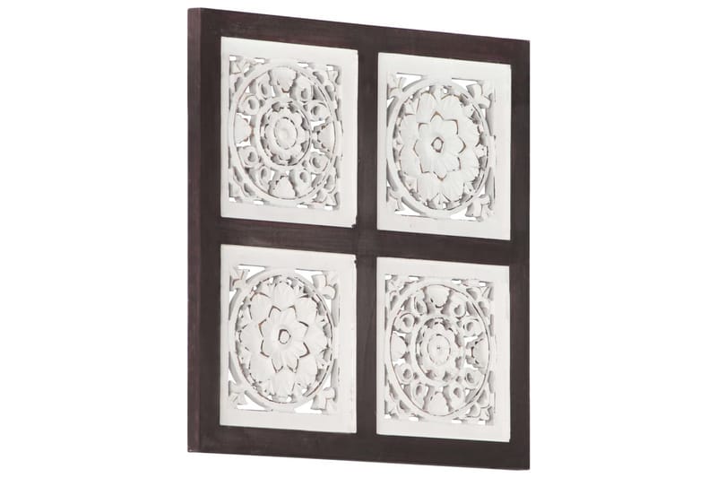 Håndskåret veggpanel MDF 40x40x1,5 cm brun og hvit - Brun - Hus & oppussing - Bygg - Gulv, vegg & tak - Gulv & veggkledning - Veggpanel & panelplate