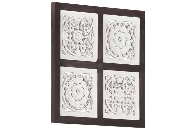 Håndskåret veggpanel MDF 40x40x1,5 cm brun og hvit - Brun - Innvendig panel - Veggpanel & panelplate