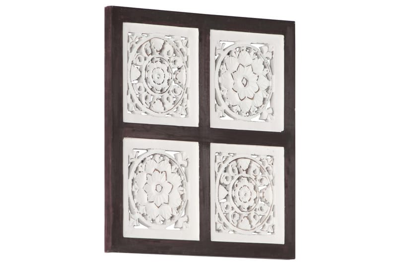 Håndskåret veggpanel MDF 40x40x1,5 cm brun og hvit - Brun - Hus & oppussing - Bygg - Gulv, vegg & tak - Gulv & veggkledning - Veggpanel & panelplate