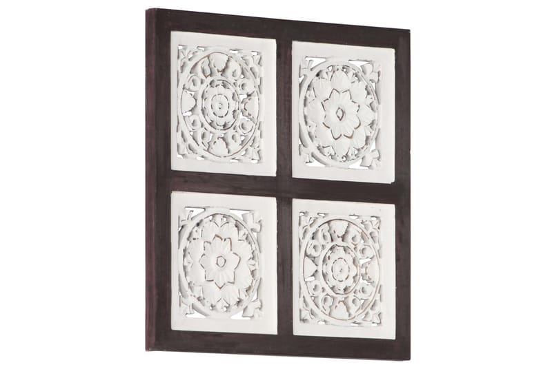 Håndskåret veggpanel MDF 40x40x1,5 cm brun og hvit - Brun - Veggpanel & panelplate - Innvendig panel