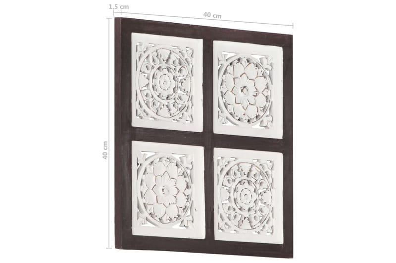 Håndskåret veggpanel MDF 40x40x1,5 cm brun og hvit - Brun - Hus & oppussing - Bygg - Gulv, vegg & tak - Gulv & veggkledning - Veggpanel & panelplate